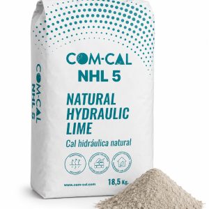 Zak COM-CAL NHL 5 met grijsbeige hydraulische kalk en label Meest gekozen
