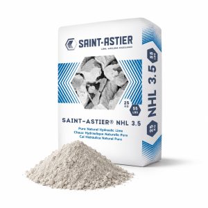 Saint Astier NHL 3.5 zak met kalkpoeder in natuurlijke droge kleur grauw wit