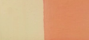 Koraal rood Foto links: het pigment wordt gemengd in de Badisof Plus (kant-en-klare kalkverf die je in ons deco-assortiment vindt) in een verhouding van 5%, dus 50 g pigment per kilo witkalk. Foto rechts: het pigment wordt gemengd in de Badisof Plus in een verhouding van 20%, dus 200g pigment per kilo witkalk.