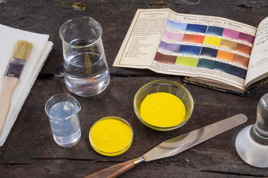 Gouache met Blanc de Meudon