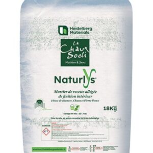 Socli Naturlys kalkpleister met hennepvezel, 18 kg zak – ademende binnenpleister voor restauratie en ecologische renovatie