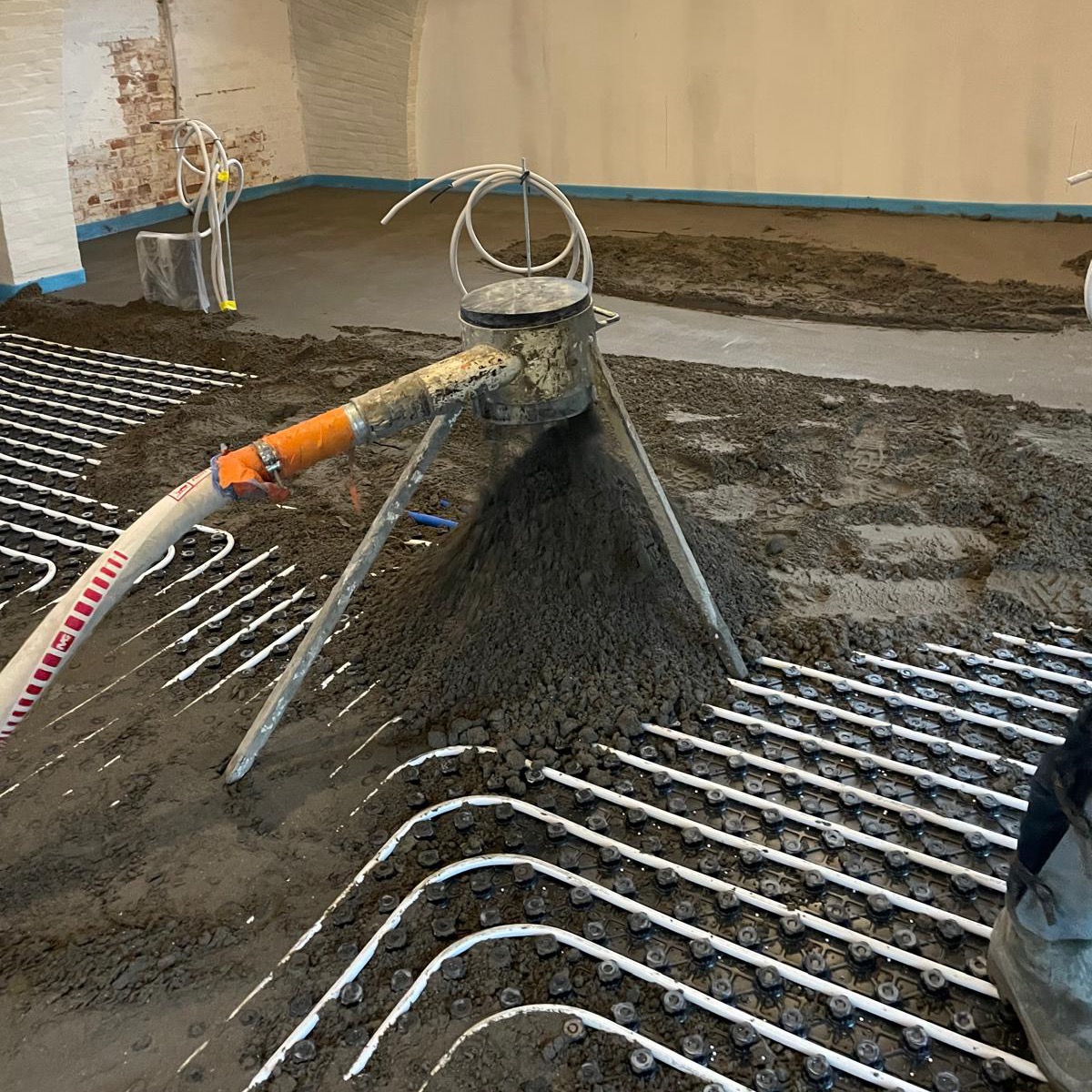 kalkvloer met vloerverwarming