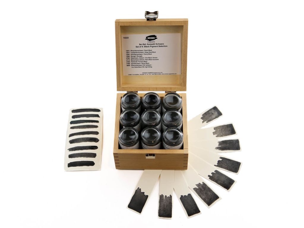 Zwarte pigmenten assortiment